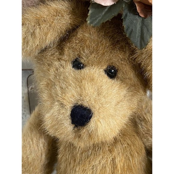 Vtg Boyd’s Bear Teddy Bears w Flowered Hat Floral Posable Farmhouse Cottagecore - Picture 5 of 16